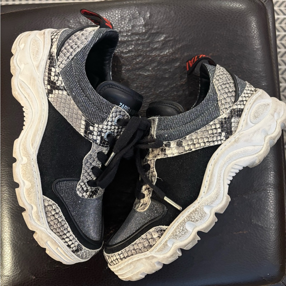 Zadig & Voltaire Blaze sneaker snake and silver 38/7.5 - Picture 4 of 10